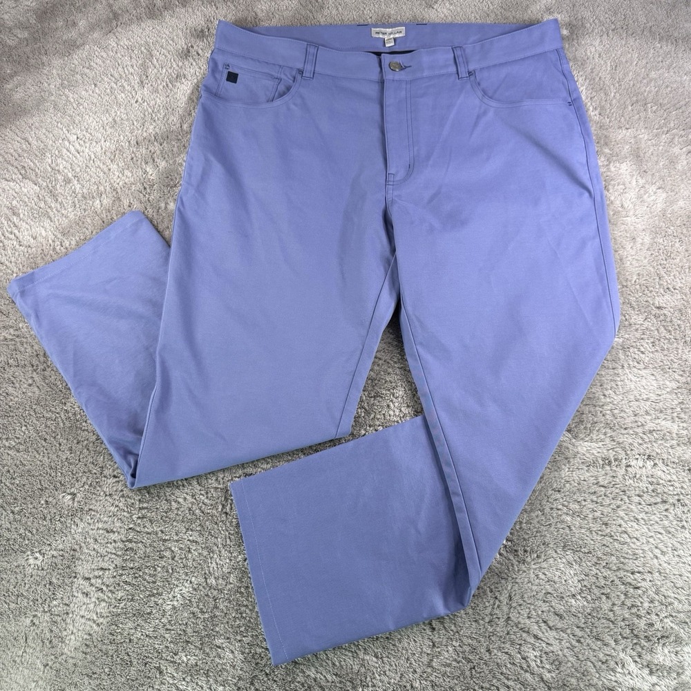 Peter Millar Mens 38x30 Blue EB66 Performance Golf Pants 5 Pocket Stretch Chino
